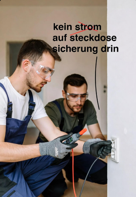 kein strom auf steckdose sicherung drin