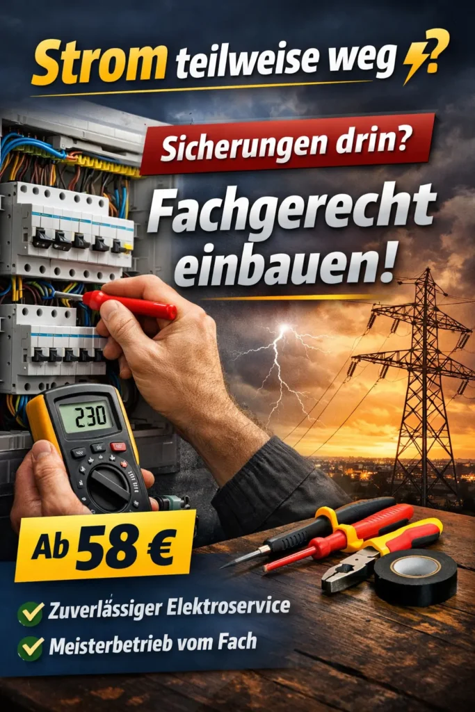 strom teilweise weg sicherungen drin