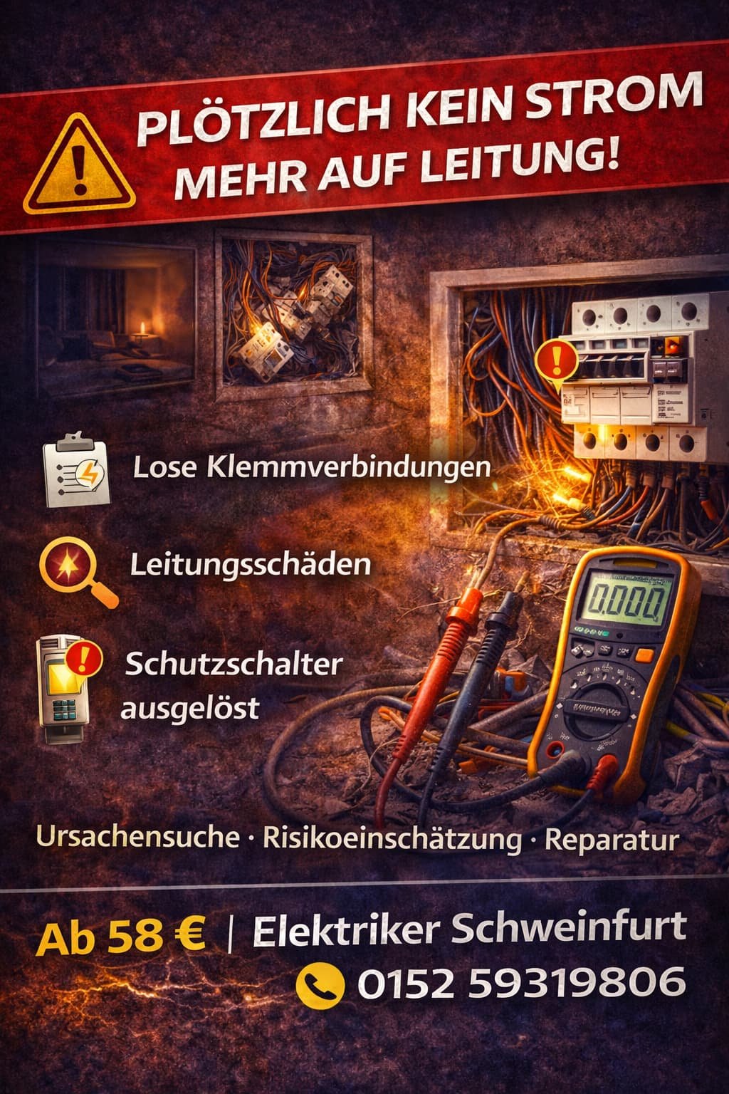 plötzlich kein strom mehr auf leitung