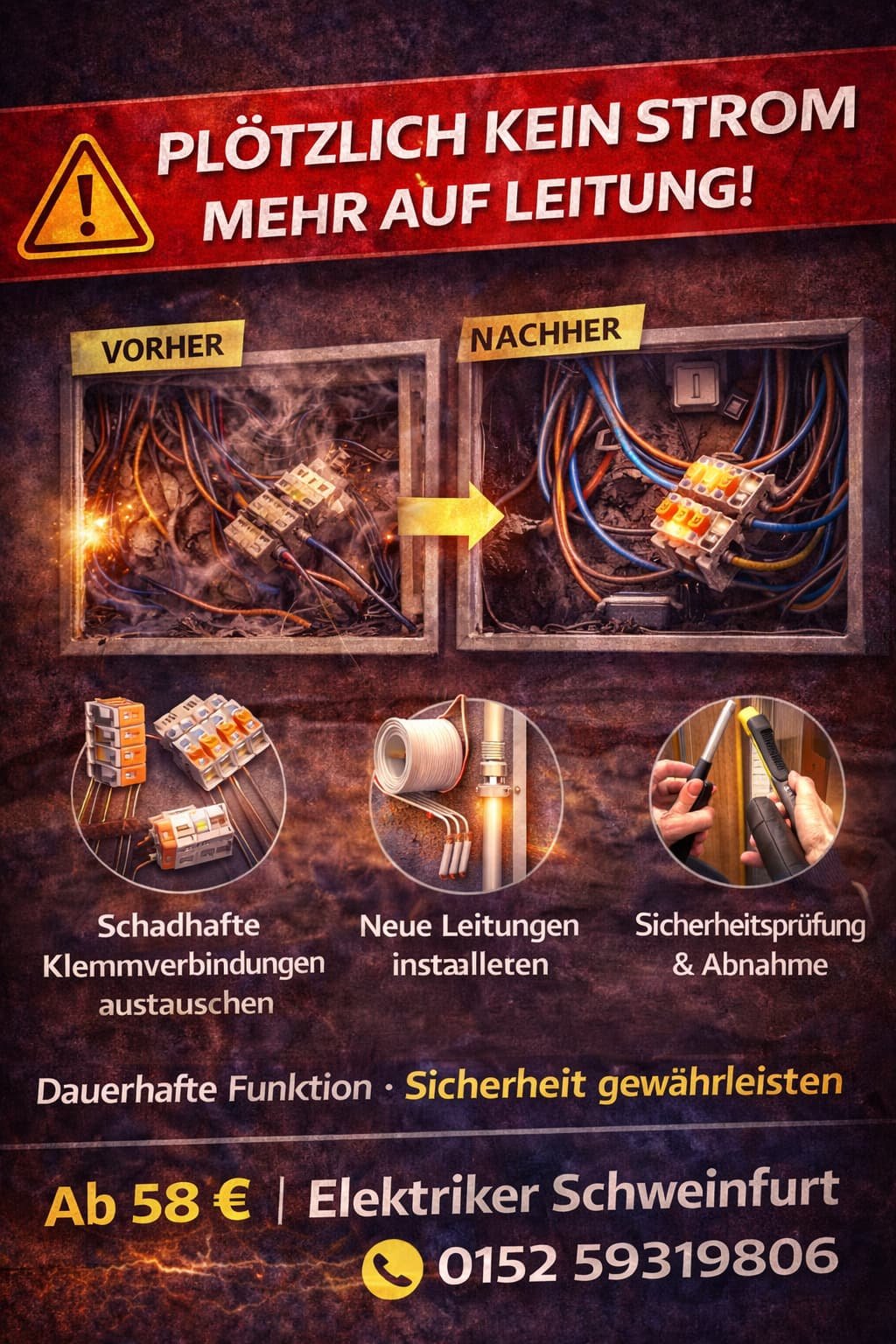 plötzlich kein strom mehr auf leitung